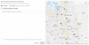 Clicking on the locations
