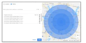 Setting Location Targeting for Areas More Than 20 Miles Away