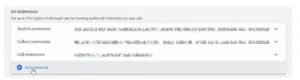 major extensions offered by Google ads include